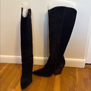 Black Suede Knee-High Vince Camuto Oyennda Boots